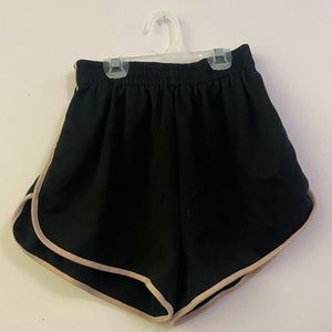 sleep shorts, pink outline, elastic waistband